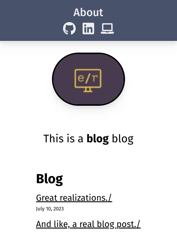 Screenshot of next.js blog on mobile view.